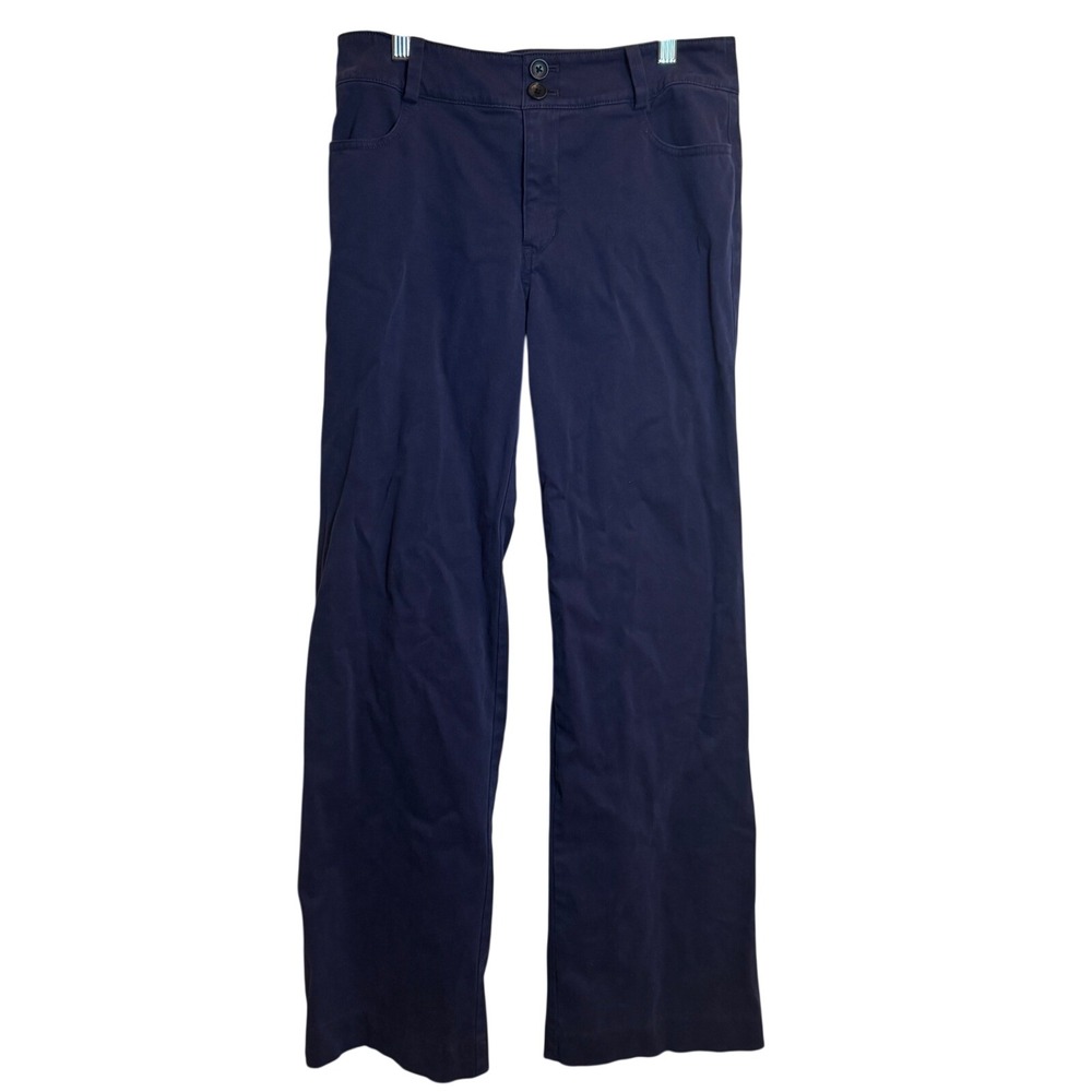 Soft Surroundings Women Size 4 Navy Blue Straight Leg Trousers Pants